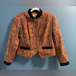 Vintage Wraps Collection Tapestry Blazer XL Equestrian English Country Paisley